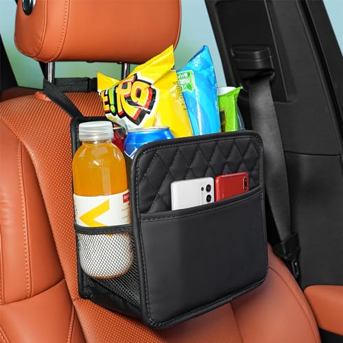 2Pack Car Seat Back Organizer, Waterproof Car Backseat Organizer with Cup Holders Large Capacity Hanging Car Storage Bag for Phones Documents Cups Bottle Travel Compatible with Most Vehicles - color: Black C x2