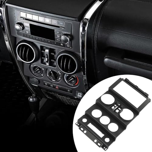 G-PLUS Dash Board Instrument Panel Dash Center Bezel Trim Compatible with Jeep Wrangler 2007 2008 2009 2010 - size: 2007-2010 Jeep Wrangler | Black
