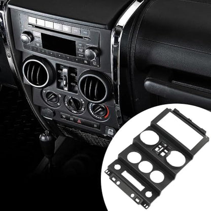 G-PLUS Dash Board Instrument Panel Dash Center Bezel Trim Compatible with Jeep Wrangler 2007 2008 2009 2010 - size: 2007-2010 Jeep Wrangler | Black