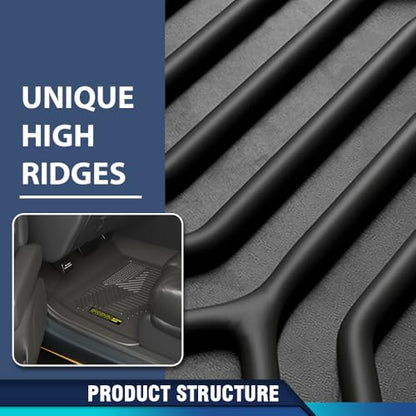 PIT66 Floor Mats Set Compatible with 2013-2024 Toyota 4Runner / Fit 2014-2023 LX GX460 (Heavy Duty) TPE 3-Piece Premium,Black All Weather Floor Liners Mats Interior Accessories - size: Fit Toyota 4Runner 2013-2024 | 3PCS