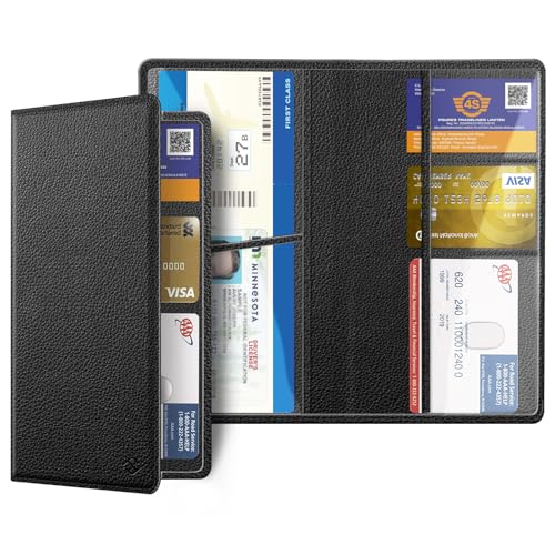FINPAC Car Registration and Insurance Card Holder, Vehicle Glove Box Card Organizer Wallet Automobile Accessories for License - color: Black