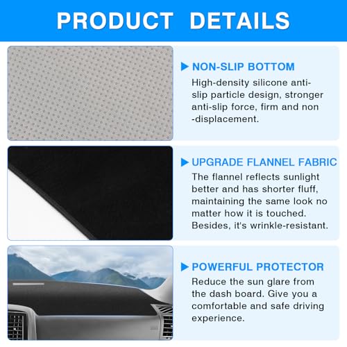 Autorder Dashboard Cover Mat for Chrysler 300 300C 2005-2010 Accessories Dash Cover Upgrade Flannel Dash Mat Sunshade Glare UV Rays Protector - size: 2005-2010 Chrysler 300