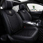 Bling Retro Fashion Lattice Silk and Leather Car Seat Covers Front and Rear Seat Covers Universal Fit (Black-Basic) - color: Black-Basic