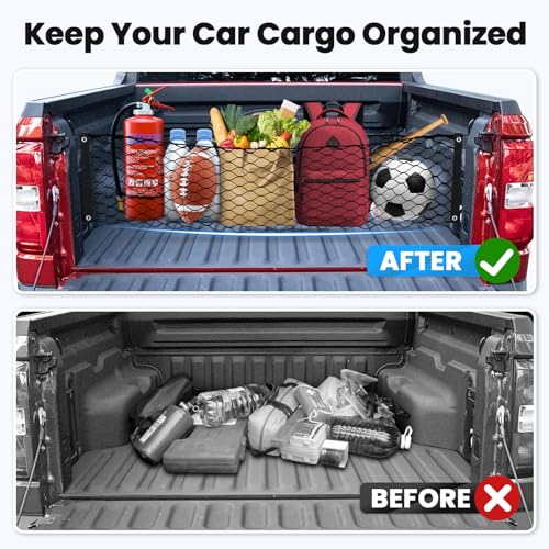 Canvcle Trunk Cargo Net for 2022-2025 2026 Ford Maverick Accessories Envelope Style Mesh Trunk Net Organizer and Storage Stretchable Adjustable Elastic Nylon Rear Cargo Netting with Hooks - style: for Ford Maverick