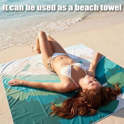 Hahafelt Back Seat Cover with Storage Bag, Moisture Wicking Rear Bench Towel Backseat Cover Nonslip Rear Seat Protector for Cars SUV Van Truck, Post Gym Workout Surfing Running Hiking Beach(Yosemite)