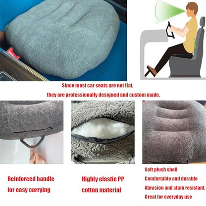adult car seat booster for height/drivers seat booster cushion for adults-Increase The Field of View by 12cm/4.7in,Plush shell, breathable,with handle,easy to carry,for Cars,Office,Home（Light Brown） - color: Plush-light Brown
