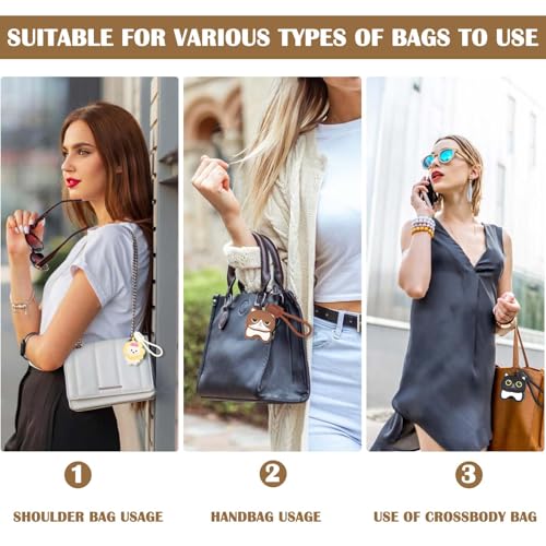 2-Piece Creative Leather Bag Charm - Cat Dog Keychain| Decorative Accessories for Handbag, Purse, Backpack, Car Keys