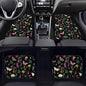 Butterfly Floral Leaf Car Floor Mats Front & Rear Full Set with Non Slip Rubber Backing, All Weather Protection Set of 4 Car Essentials - color: Butterfly Floral Leaf