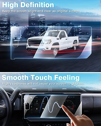 [Upgrade 2PCS Screen Protector 2025 2026 GMC Sierra 1500 (AT4/AT4X/Denali/Denali Ultimate) 2500HD 3500HD 13.4-Inch [No Glare & Fingerprint] Tempered Glass GMC Sierra 1500 Accessories - size: 2025 2026 GMC Sierra 1500 2500HD 3500HD
