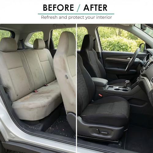 FH Group Car Seat Covers Classic Cloth Seat Covers Full Set with Gift – Universal Fit for Cars Trucks & SUVs (Black) FB102114 - color: Black, size: Full Set