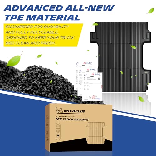 MICHELIN Truck Bed Mat for 2020-2026 Chevy Silverado/GMC Sierra 2500 3500 HD 6.8 FT / 82.2" Only (Not Fit Factory 5th Wheel Package), All-Weather Truck Bed Liner, Durable TPE Bedliner, Non-Slip - size: 2) Silverado/Sierra HD | 20-26 | 6.8 FT