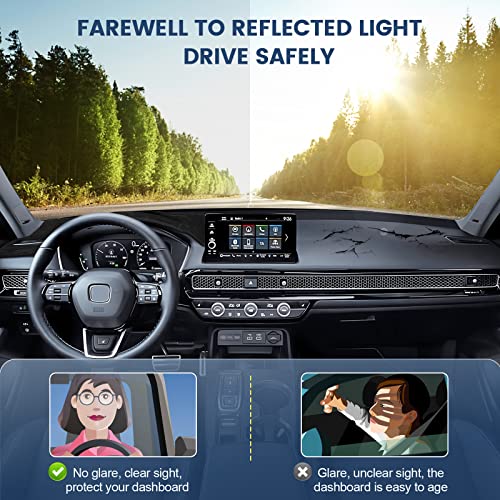 Dashboard Cover Mat Custom Fit for Honda Civic 2022 2023 2024 2025 2026 Dash Cover for 11th Gen Nonslip Dash Mat Protector Sunshade No Glare Black