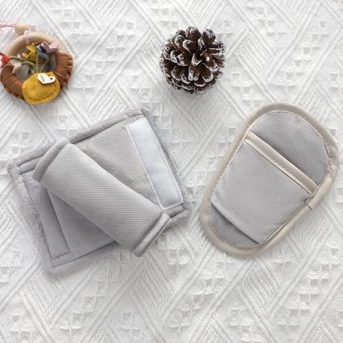 SWESEN Baby Car Seat Strap Covers, 3 Piece Soft Car Seat Strap Shoulder Pads for Baby Girls Boys, Double-Sided Use carseat Straps Covers for Stroller, Car Seats, Pushchair, Gray - color: Gray