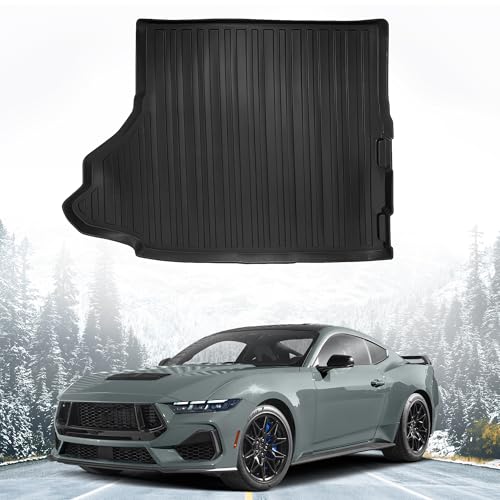 Premium Cargo Liner for Ford Mustang 2024 Equipped with Subwoofer - 100% Protection - Custom Fit Car Trunk Mat - Black Cargo Mat - 3D Shaped Laser Measured Trunk Liners, CarLiMust24