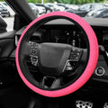 Elastic Stretch Steering Wheel Cover, Steering Wheel Protector, 15 Inch Anti-Slip Breathable Microfiber Ice Silk Protection, Easy Carry, Warm in Winter & Cool in Summer for Cars (Rose Red) - color: Rose Red