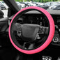 Elastic Stretch Steering Wheel Cover, Steering Wheel Protector, 15 Inch Anti-Slip Breathable Microfiber Ice Silk Protection, Easy Carry, Warm in Winter & Cool in Summer for Cars (Rose Red) - color: Rose Red