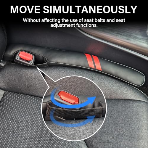 Car Seat Gap Filler for Dodge Accessories Durango Charger Challenger Dart Journey Block The Gap Between Seat and Console Stop Things from Dropping (2PCS, Black)