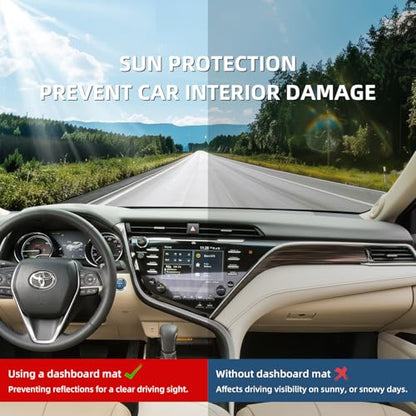 Dashboard Dash Cover Mat for Toyota Camry 2018 2019 2020 2021 2022 2023 (with HUD Models) Polyester Custom Fit Toyota Camry Accessories Dash Cover Red Trim (Camry 2018-2023, Black-Red, HUD) - size: Toyota Camry 2018-2023 HUD