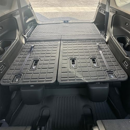 IKON MOTORSPORTS TPE Cargo Trunk Liner with Backrest Mat, Compatible with 2023-2026 Honda Pilot, Custom Fit All Weather Protection Heavy Duty Rear Trunk Tray Cargo Mats Protector, Black
