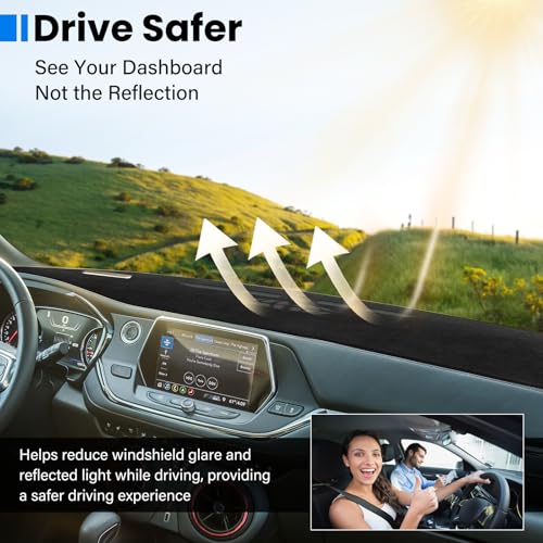 Dash Cover Mat Compatible with Chevy Blazer 2019 2020 2021 2022 2023 2024 2025 (Not fits for EV)Car Interior Dashboard Cover Mat Nonslip Dashmat Sunshade Glare UV Rays Protector Accessories Custom Fit - size: Compatible with Blazer 2019-2025