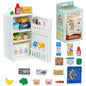 17Pcs 1:12 Scale Dollhouse Fridge Kitchen Kit, Mini Food & Furniture Ornaments for Adult Micro Scene Hobby Collectors - color: Fridge Set