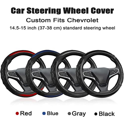 GIANT PANDA Steering Wheel Cover for Chevy Silverado - Car Steering Wheel Cover for Chevrolet Colorado Tahoe - Black - color: A-Black