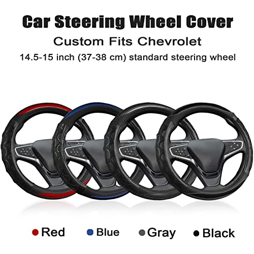 GIANT PANDA Steering Wheel Cover for Chevy Silverado - Car Steering Wheel Cover for Chevrolet Colorado Tahoe - Gray - color: A-Black+Gray