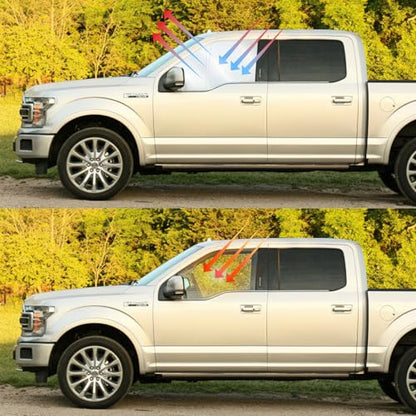 Front Side Window Sun Shade for 2019-2025 Chevy Silverado 1500, Double Cab Crew Cab 4Door, Foldable Window Sunshade Sun Visor Protector, Side Window Shades Sun Shield Blocks UV Rays, Pack of 2 - size: Silver & Black-Fit 2019-2025 Chevy Silverado 1500