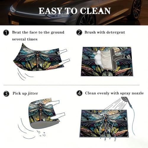 Universal Car Trunk Mat 29" x 39", Leaves Dragonfly All Weather Trunk Protection Cargo Liner, Durable Cargo Mat Rear Trunk Liner, Stylish Vehicle Interior Accessories Suitable for Most Car Models - color: Leaves Dragonfly