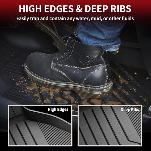 LASFIT Floor Mats Fit for 2020-2025 2026 BMW X6 G06 M M50i M60i sDrive40i xDrive40i, Custom Fit TPE All Weather Waterproof Floor Liners Front & Rear Rows Car Mat, Black - size: 4) X6 2020-2026 | Floor Mats