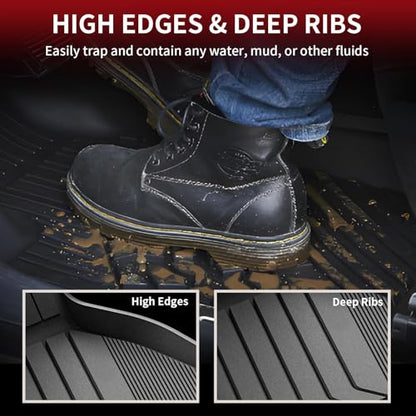 LASFIT Floor Mats Fit for 2020-2025 2026 BMW X6 G06 M M50i M60i sDrive40i xDrive40i, Custom Fit TPE All Weather Waterproof Floor Liners Front & Rear Rows Car Mat, Black - size: 4) X6 2020-2026 | Floor Mats