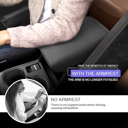 LUWU 2026 Forester Center Console Cover Compatible with 2026 Forester Accessories [ONLY for Touring/Wilderness/Premium] Armrest Cover Armrest Console Cover PU Leather Material (Thin Black)