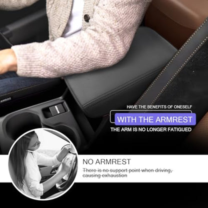 LUWU 2026 Forester Center Console Cover Compatible with 2026 Forester Accessories [ONLY for Touring/Wilderness/Premium] Armrest Cover Armrest Console Cover PU Leather Material (Thin Black)