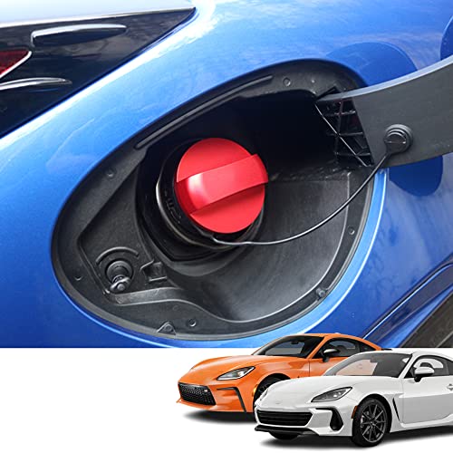 Custom Interior Accessories 1PCS For Subaru BRZ 2022 2023 Toyota GR86 2022 2023 Center Console Aluminum Alloy Fuel Tank Filler Cover Door Gas Tank Cap Trim Decoration(RED) - color: bright red, size: Gas Tank Cover