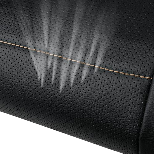 CAR PASS Universal FIT Piping Leather Car Seat Cover, for suvs,Van,Trucks,Airbag Compatible,Inside Zipper Design and Reserved Opening Holes (Full Set, Black and Beige) - color: Beige Black