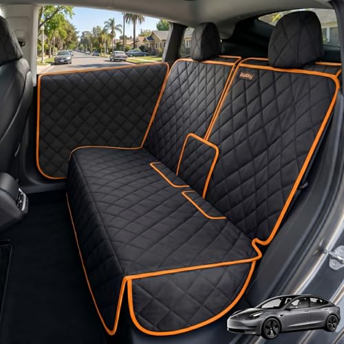Back Seat Cover for Tesla Model Y/3 with 2 PCS Door Protector Easy to Install Rear Seat Protector for Kids/Dogs Protects Car Seat from Messes No Chemical Smell Bench Seat Cover for Model Y/3 - size: Bench Style