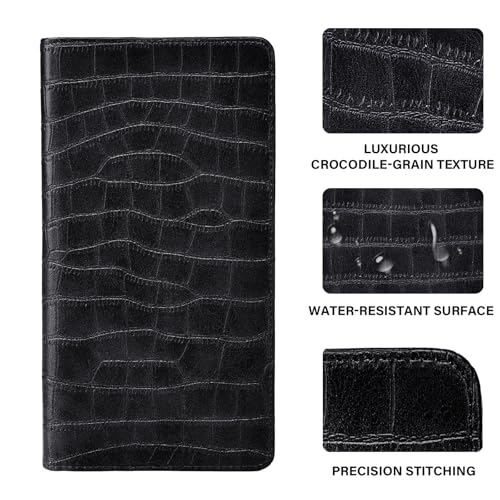Car Registration and Insurance Holder, Black Vehicle Glove Box Car Organizer with Magnetic Closure for Documents, Cards, License Car Organization, 1 Pack - color: Black