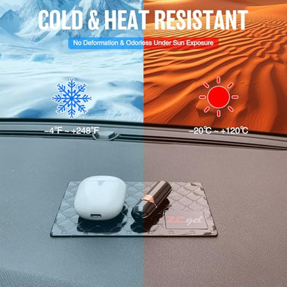 Sticky Dash Pad (4 Pack), Removable and Traceless Car Dashboard Mat with Heat Resistant, Sticky Non-Slip Dashboard Gel Pad for Cell Phone, Sunglasses, Keys, Coins and More (Size: 5.9" x 3.5")