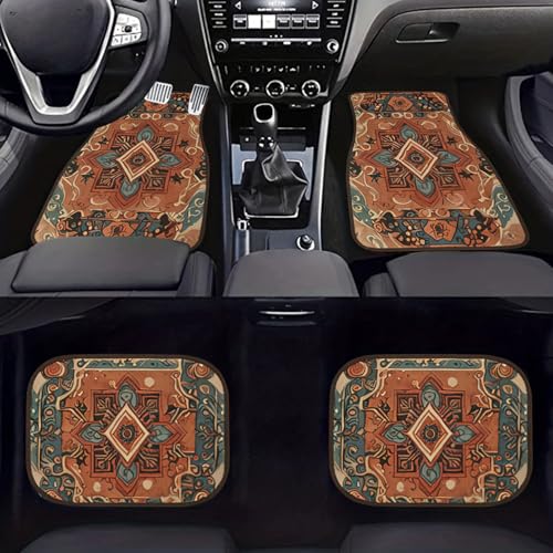 Car Floor Mats Non-Slip Automotive Floor Mats All-Weather Front Rear Car Floor Foot Mat Sets of 4 Pieces Foot Mats Rugs Carpet for Car Trucks SUV Sedans (FUGU-02) - color: FUGU-02