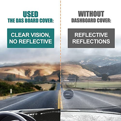 X AUTOHAUX Car Dashboard Cover Polyester Non-Slip Mat Protector Carpet Sun Proof for Hyundai Sonata 2011 2012 2013 2014 - color: Gray