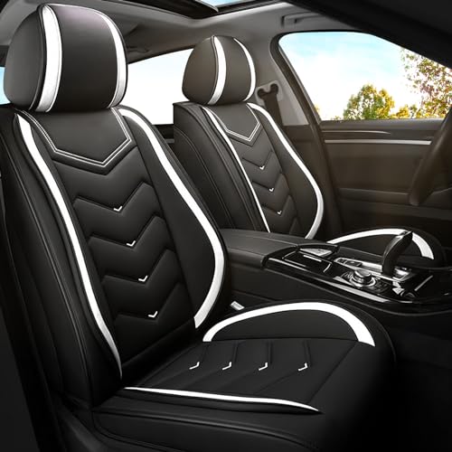 Car Seat Covers for Lexus RX 350 2007-2026, Premium Nappa Leather Car Seat Cover, Stylish Sport Seat Covers， Automobile Seat Cover Sets.(Standard 2 Seats/Black White) - color: Black White, size: Standard 2 Seats