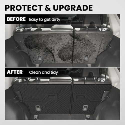 LASFIT Rear Seat Back Protector for Honda CRV 2012-2016, All Weather TPE Pet Friendly Custom Fit CR-V Second Row Back Seat Cover Backseat Mat Liner Accessories, Black - style: 2）For Honda CR-V | 2012-2016 | Seat Back Protector