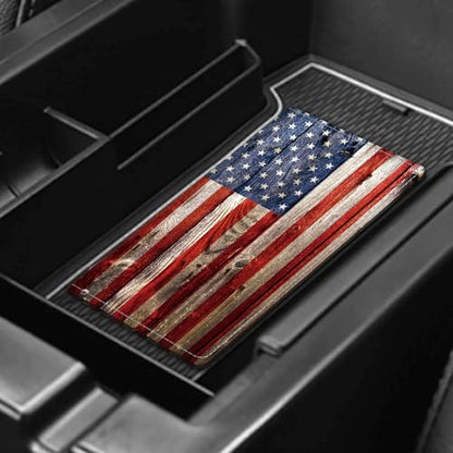 Leather Car Registration and Insurance Card Holder, Cute Car Accessories Vehicle Glove Box Car Organizer for Documents, Cards, License American Flag - color: American Flag