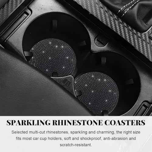 10 PCS Fluffy Steering Wheel Covers Set, 15 Inch Soft Steering Wheel Cover, Handbrake Cover & Gear Shift Cover & Seat Belt Cover & Gear Shift Cover & Diamond Ignition Ring (Black)