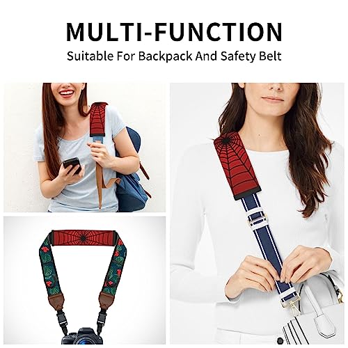 Stylish Red Spider Web Seat Belt Covers Soft Comfortable Shoulder Strap Pads for Adults Universal Car Accessories - Pack of 2 - color: Red Spider Web