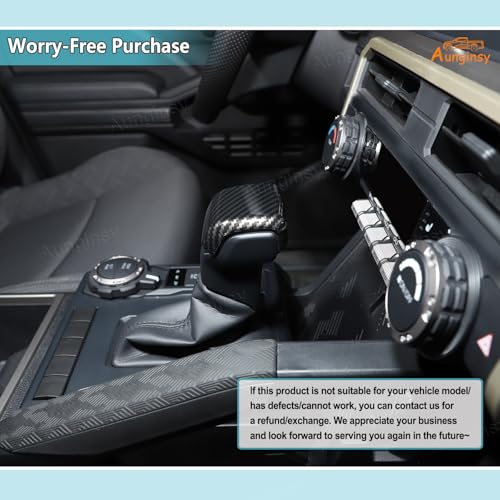 Aunginsy Car Gear Shifter Hand Brake Trim Cover Compatible with Toyota Tacoma 2024 2025 2026 & 4Runner 2025 2026, ABS Automatic Center Console Gear Shift Head Knob Scratch Protector Cover Accessories - color: Carbon Fiber Pattern(A)