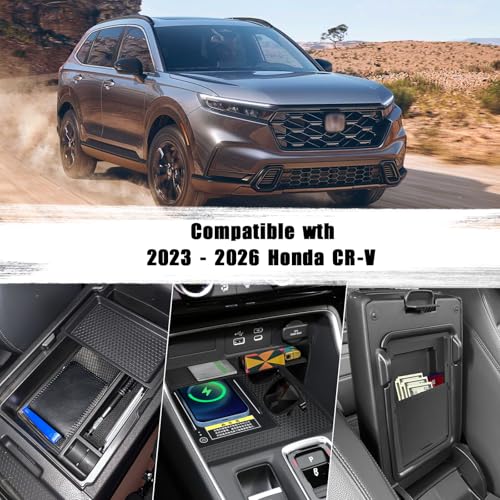 3PCS Center Console Organizer Compatible with 2026 2025 2024 2023 Honda CRV Armrest Storage Box Armrest Hidden Storage Box Secret Compartment Insert Tray Interior Accessories - size: 3 Pcs Center Console Organizer+secret Compartment
