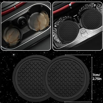 NBTEPEM 6 PCS Car Steering Wheel Cover Set, Microfiber Leather Steering Wheel Covers Universal 14.5-15 inch, Center Console Cover, Seat Belt Cushion, Cup Holder Coaster, Car Accessories Set Black - color: Black, size: Steering Wheel Cover Set