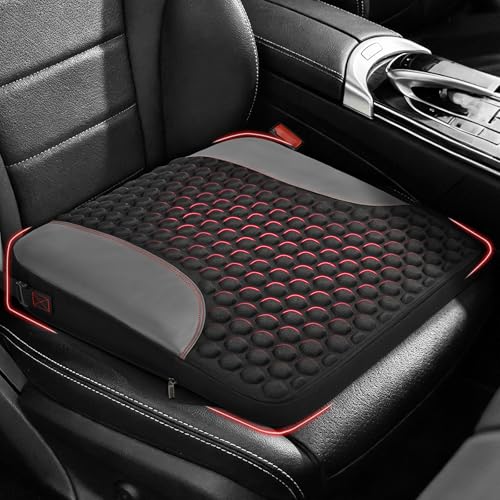 Car Seat Cushion for Driving, Driver Seat Pad with Honeycomb Message Dots - Ergonomic Auto Car Seat Pillow for Long Drives, Office Chair, Truck, Wheelchair - Coccyx & Lower Back Pain Relief - Black