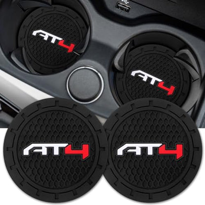 Car Cup Holder Coaster for GMC AT4 Cupholder Coaster Interior Accessories 2.75in 2Pack - color: Black-04